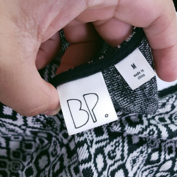 BP Black n White Geometric Pattern Thick Boho Fit and Flare Dress Size M - Picture 9 of 15